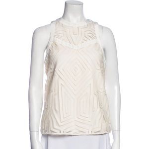 Alexis White Sleeveless Top with Zipper Back